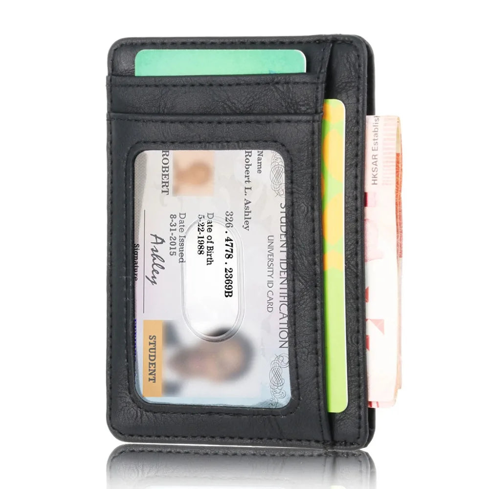 Leather Wallet Credit ID Card Holder