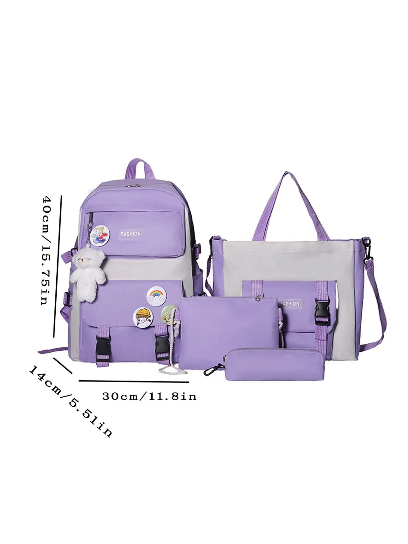 Large Teen School Bag Four-piece Bag