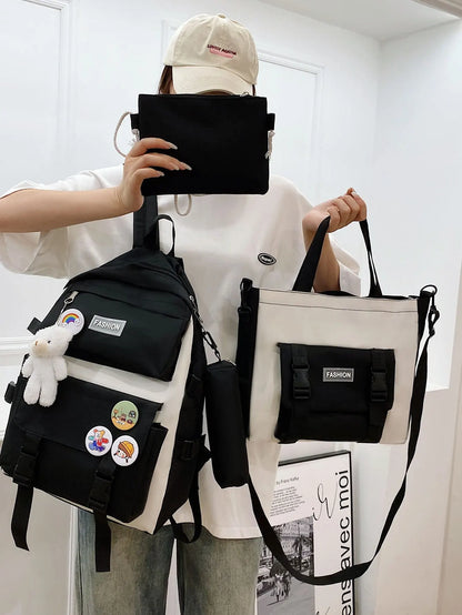 Large Teen School Bag Four-piece Bag